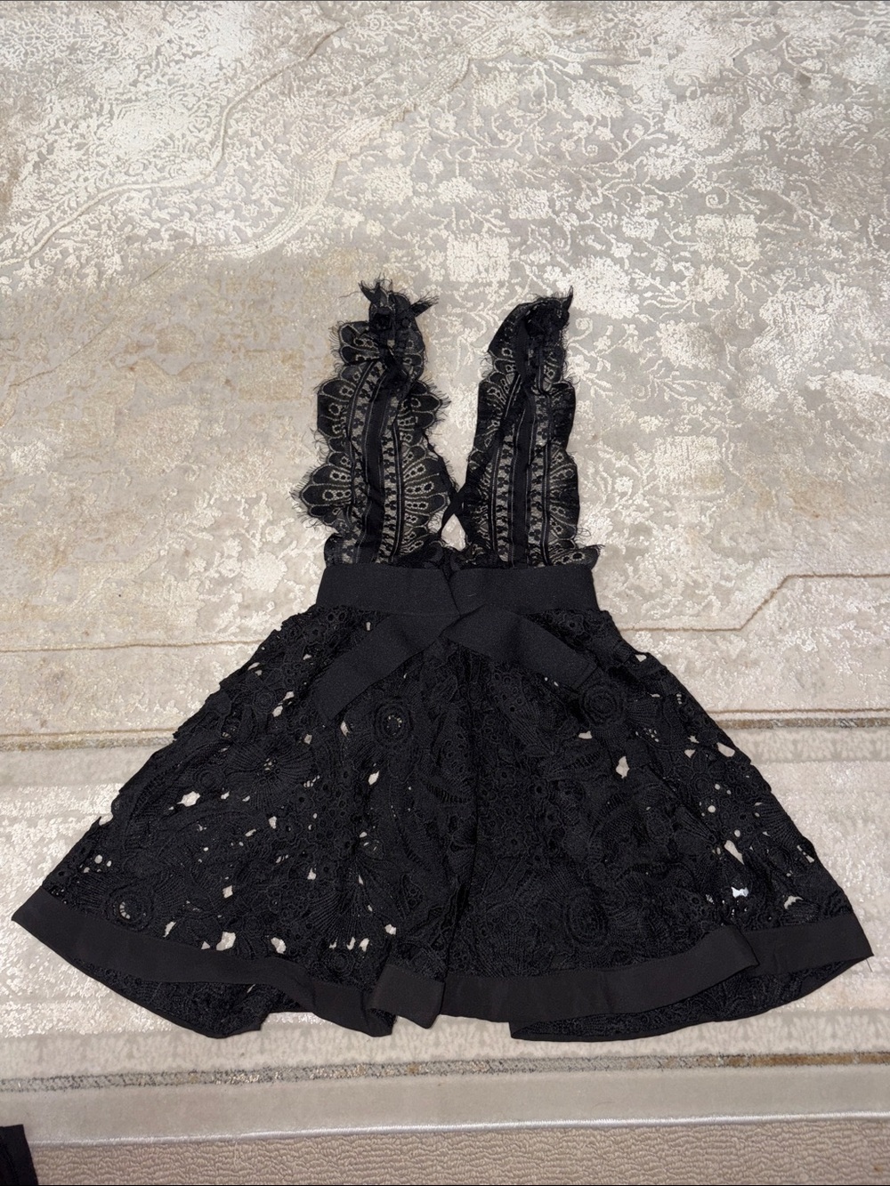 Black lace lingerie dress